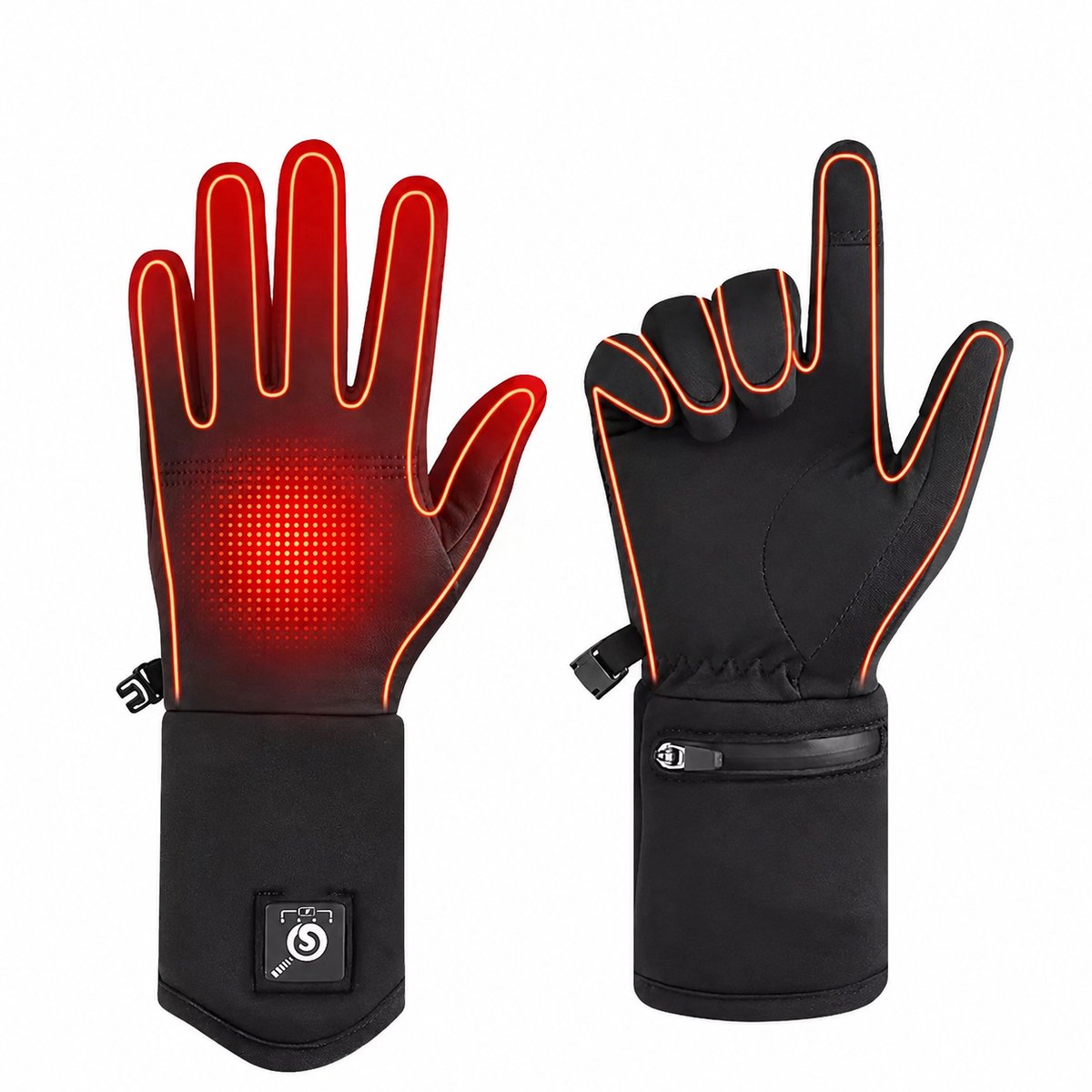 DeltaMerch Verwarmde Handschoenen - Wanten - Onderhandschoenen - Skihandschoenen - 3 Warmtestanden - Oplaadbaar - XXS - Zwart