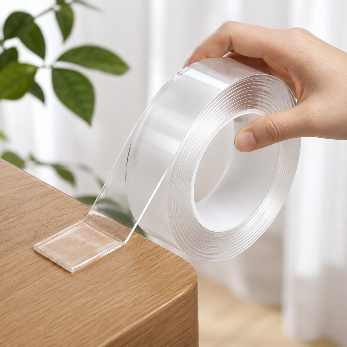 Kaiyaya - 2 stuks dubbelzijdige montagetape - 20 mm x 5 m - 1 mm dik - transparant - herbruikbaar en afwasbaar - voor sterke hechting zonder boren