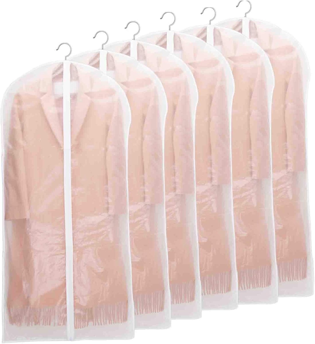 Kledinghoezen 5 Stuks - 60x140 cm - Stofdicht en Waterbestendig - Transparante Ademende Kledingbeschermers - Kledingzakken met Rits