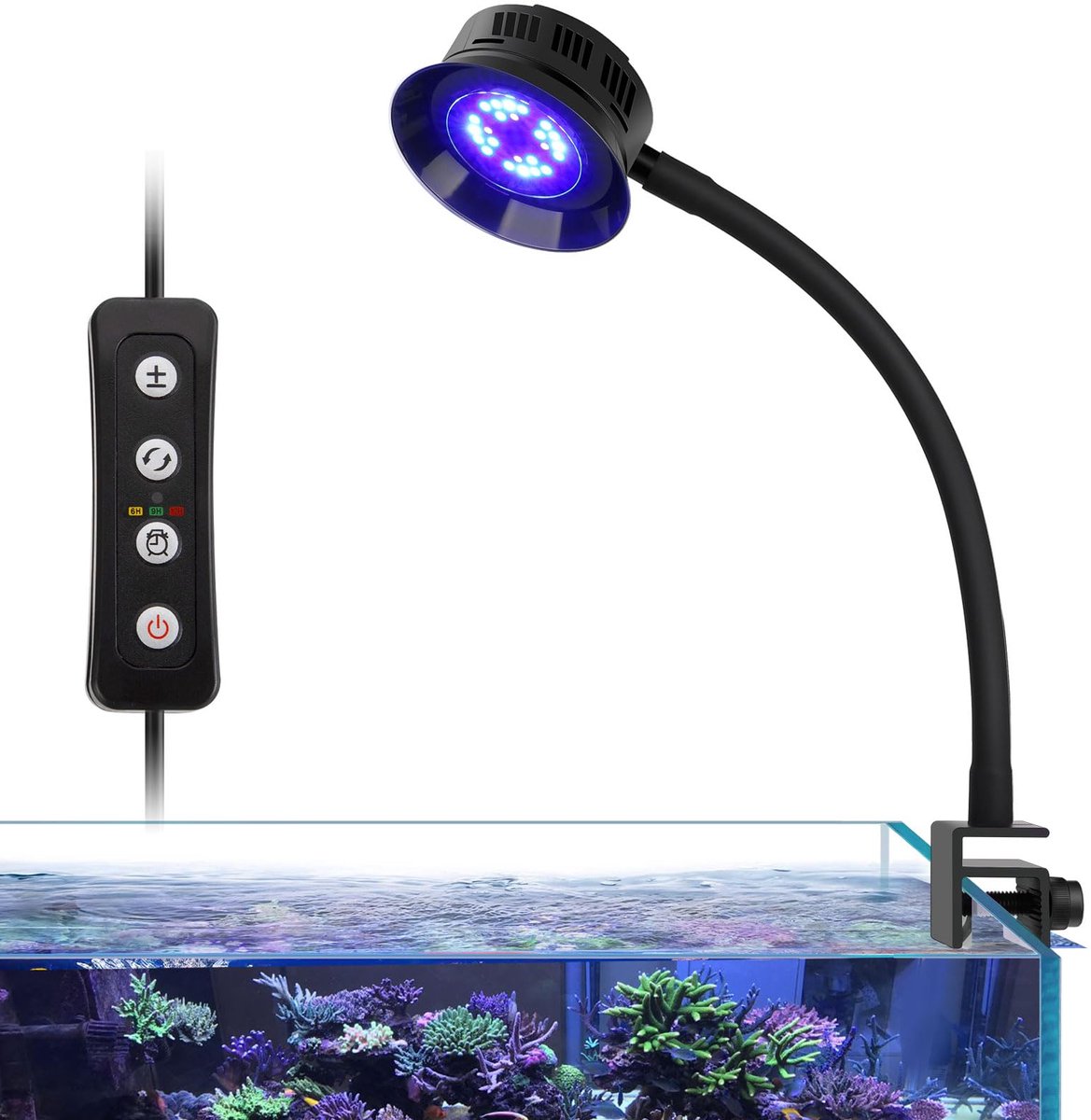 Namajunas - Aquarium lamp led - Aquarium verlichting - Dimbaar volledig spectrum aquariumlicht voor zeevissen - 30W ledverlichting voor rifaquarium - 3 tijdinstellingen