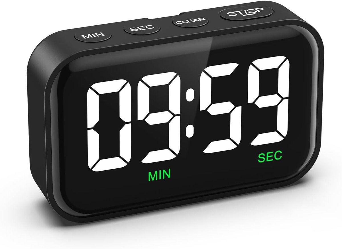 Digitale Keukentimer Magnetisch - 3-5 Inch Groot LED Display - Visuele Countdown Timer met Luid Alarm - Ideaal voor Koken, Studeren, Fitness en Bakken