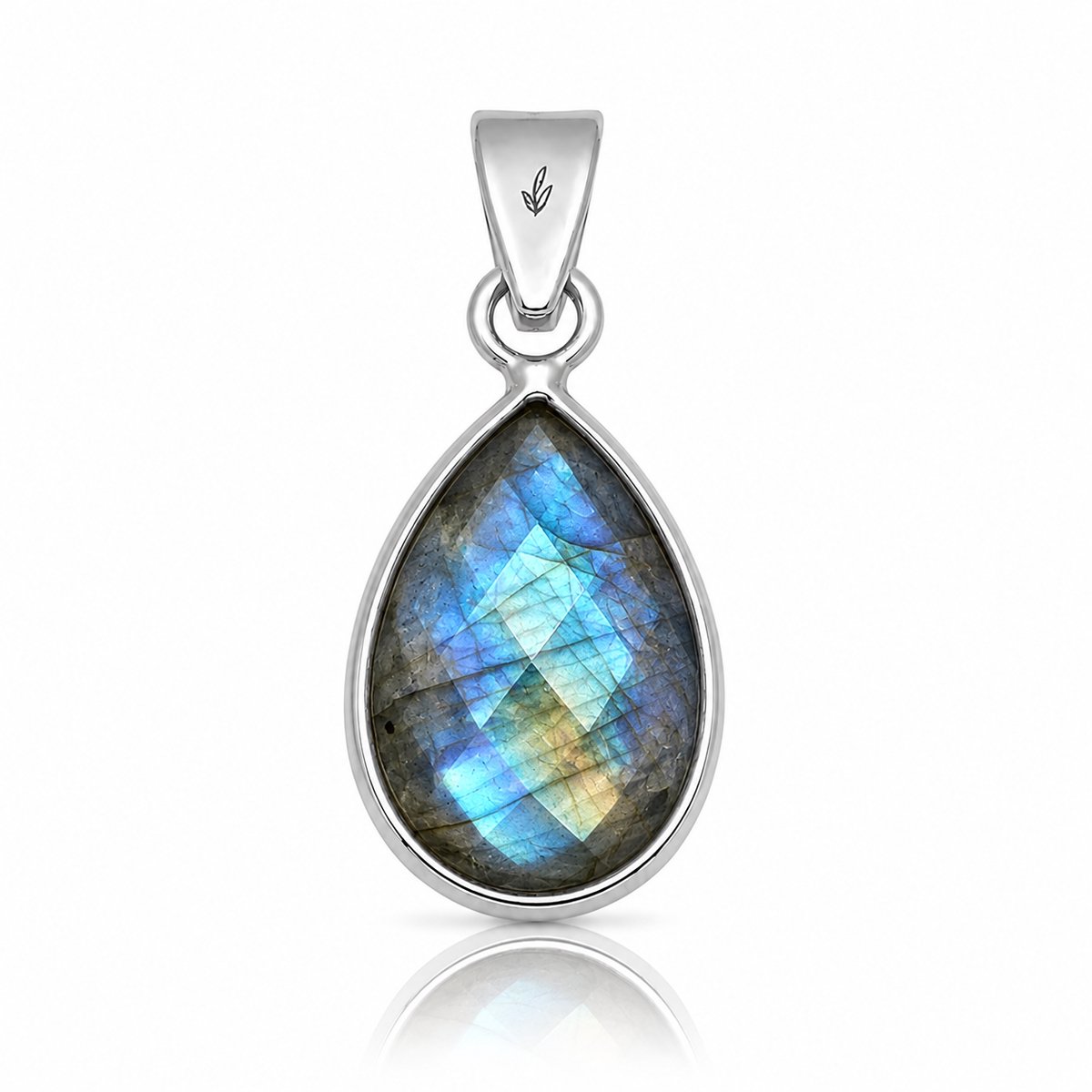 Natuursieraad -  925 sterling zilver labradoriet ketting hanger pendant  - luxe edelsteen sieraad - handgemaakt