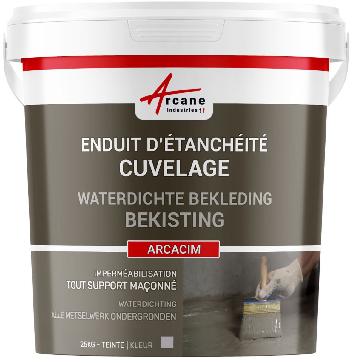 Waterdichte kelderafdichtingspleister voor beton, goot en fundering: ARCACIM