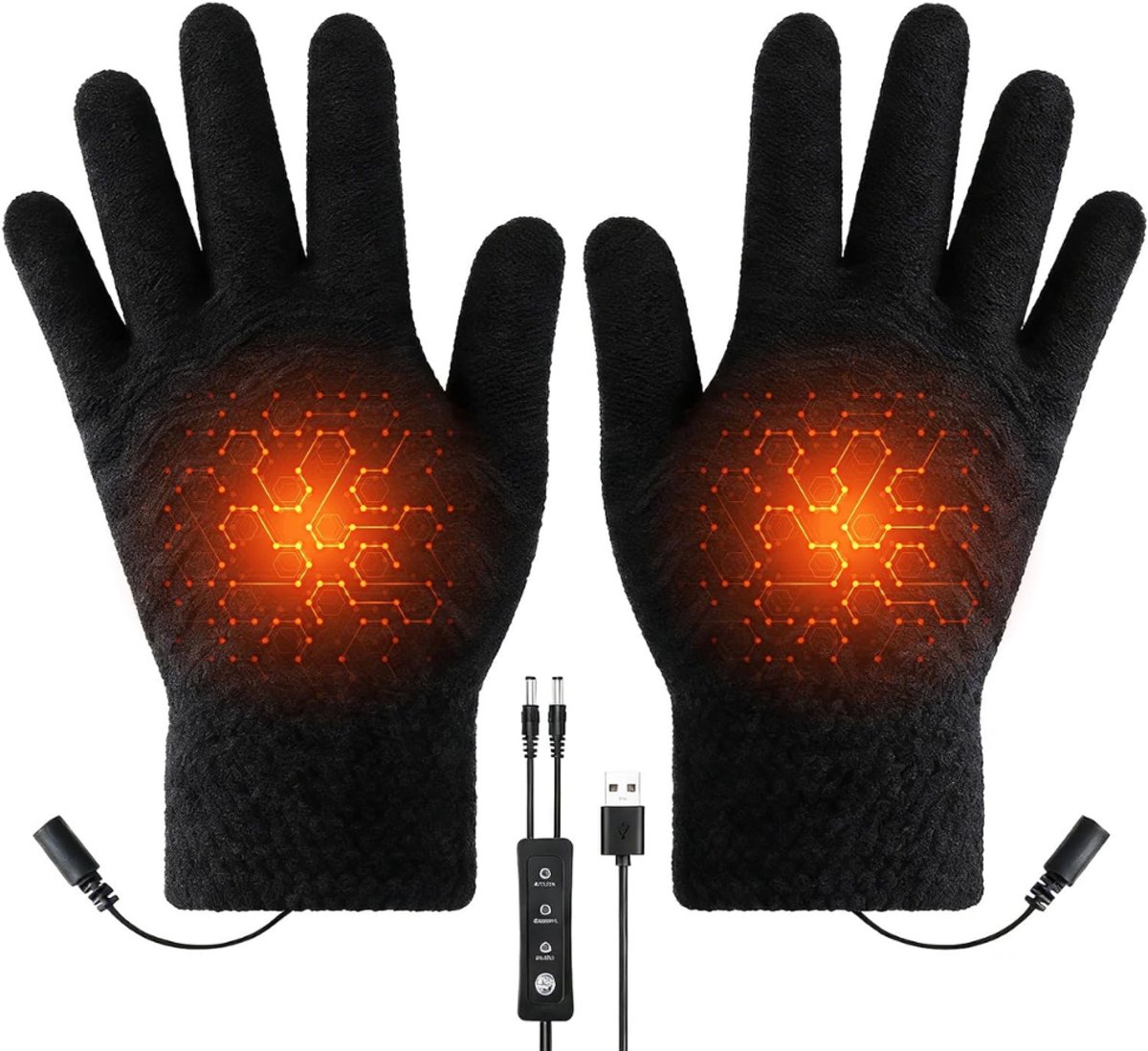 DYVNS® Handschoenen met Verwarming - Elektrisch Verwarmde Winterhandschoenen - USB - 3 Instelbare Temperaturen