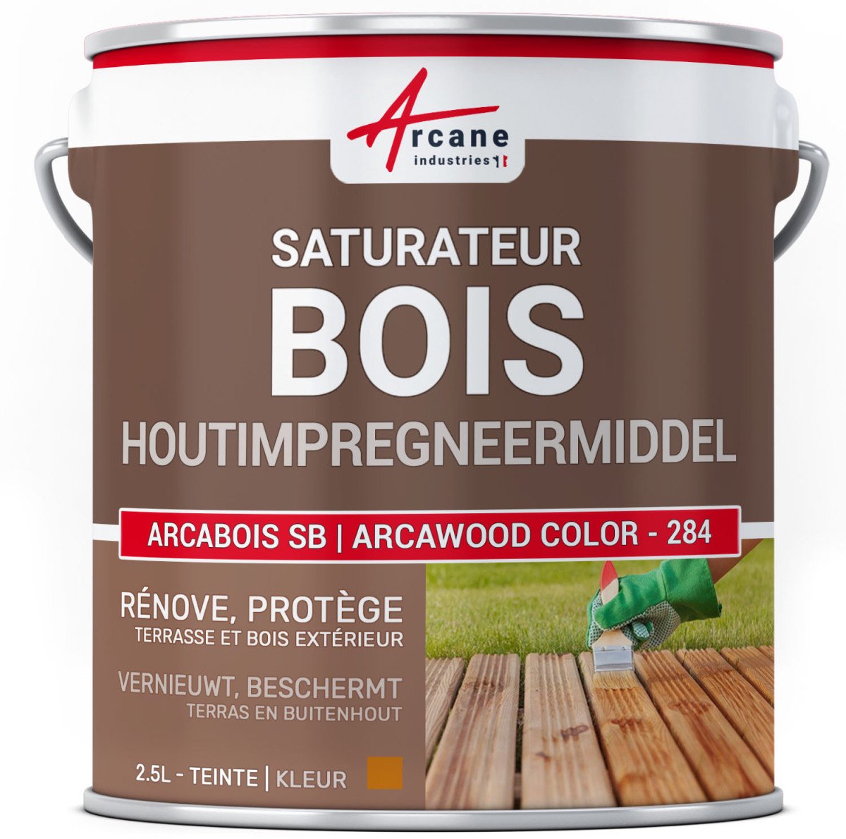 Natuurlijk houten terrasverzadigingsmiddel: ARCAWOOD COLOR - 284
