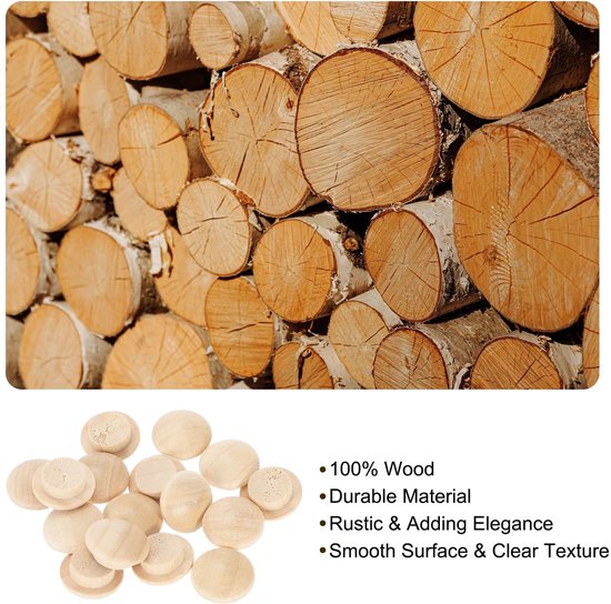 Houten Stoppen - 16 Stuks, 12mm Flachkop Houtafdekking voor Meubelprojecten — afbeelding 4