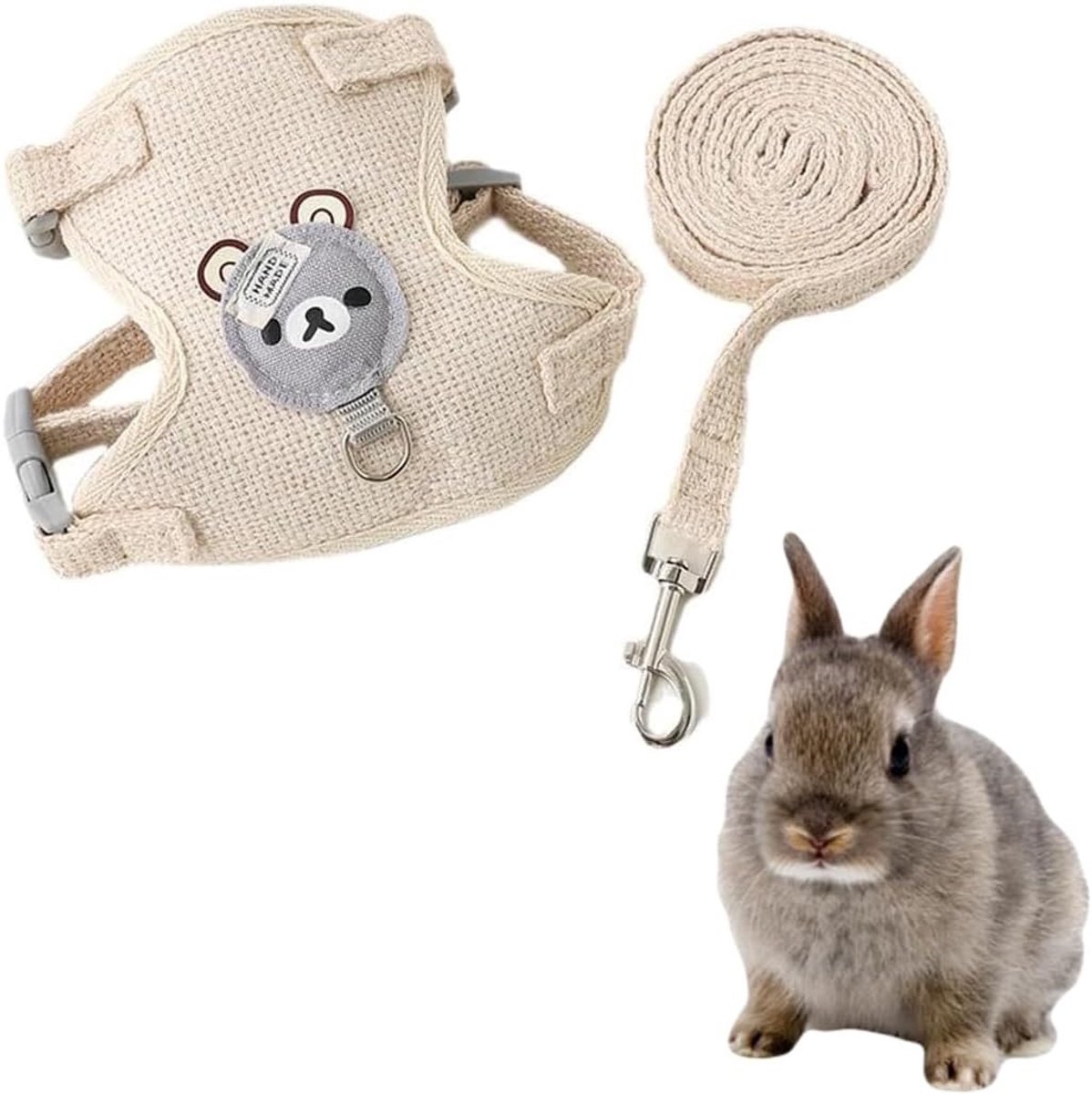Vogelharnas voor huisdieren - Beige - Maat S - Ademend Mesh Harnas met Verstelbare Riem - Voor Kleine Dieren