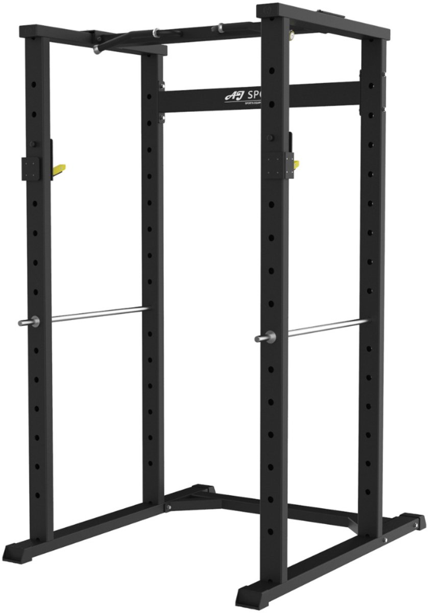 AJ-Sports Power Cage – Squat Rack met Safety Spotters – Multi Grip Pull Up Bar – Haltersteunen