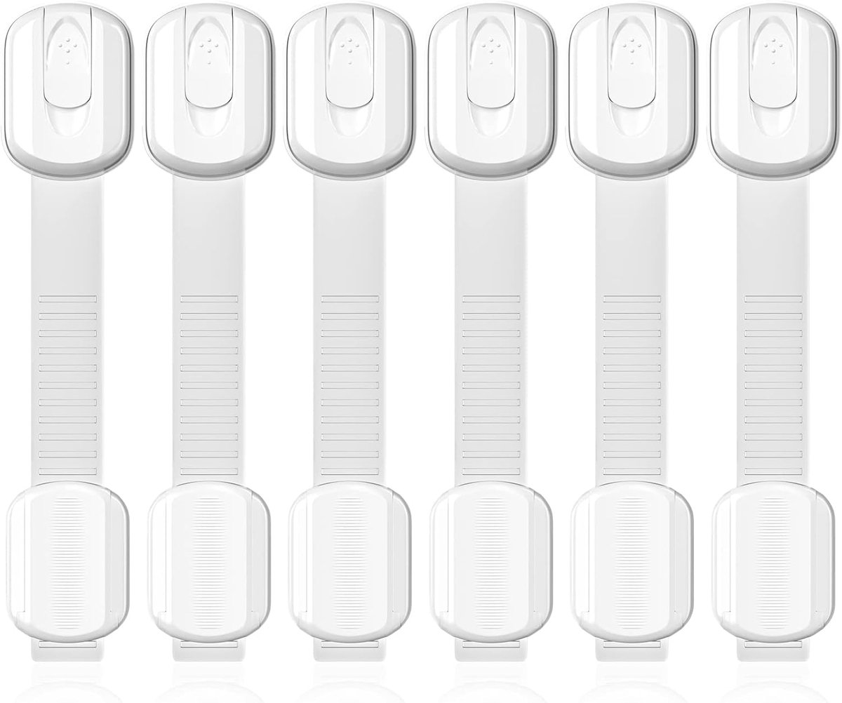 Kinderbeveiliging Voor Kast - Veiligheidsslot Voor Lades Met Sterke Lijm - Geen Boren Nodig - Geschikt Voor Koelkastdeuren, Kasten En Laden - 6 Stuks Wit