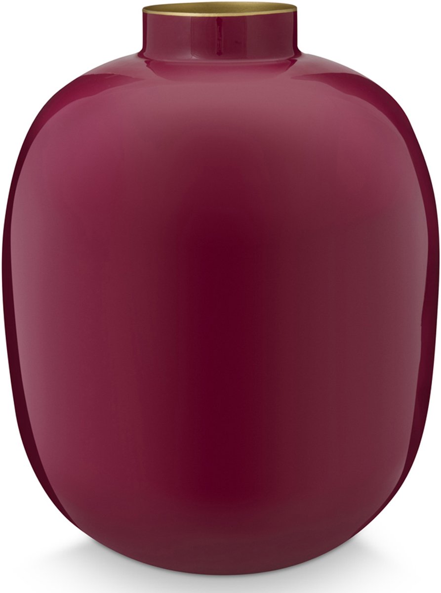 Pip Studio - Home Accessories - Vaas - Metaal - Donkerrood - 32 cm