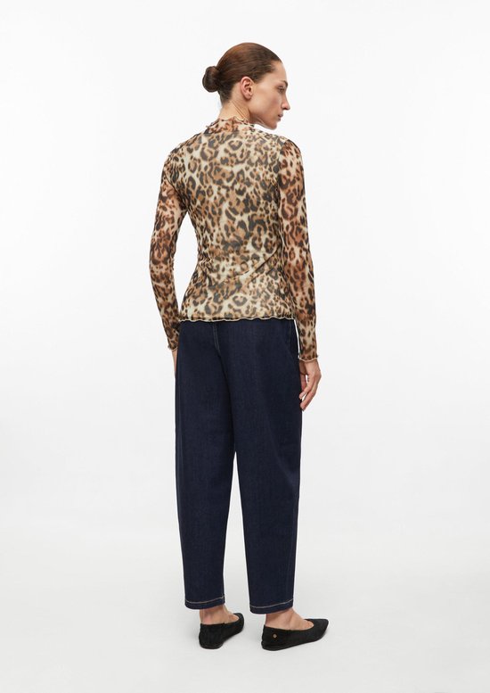 s.Oliver - female - Mesh-shirt met lange mouwen en luipaardprint