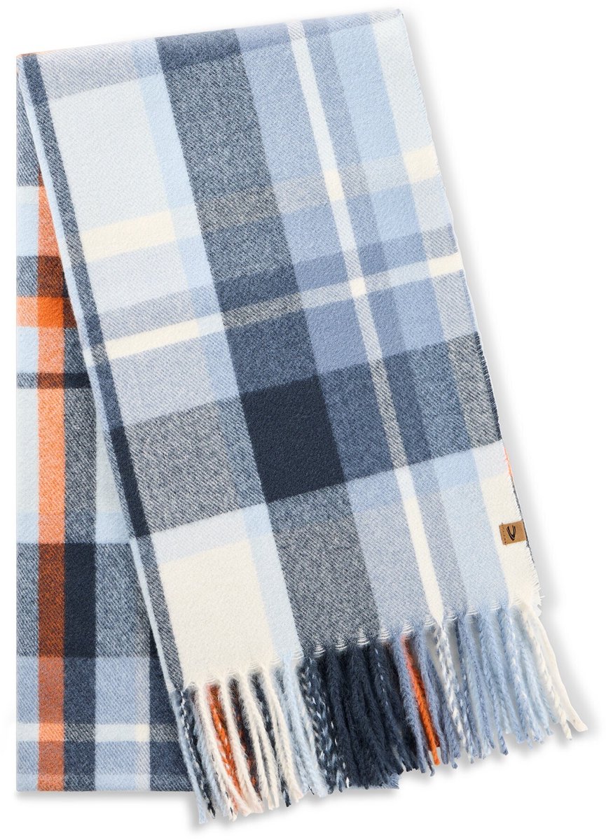 camel active Geweven sjaal met ruitpatroon - Maat womenswear-OS - Oranje-blauw