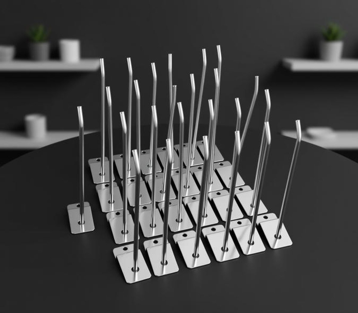 LoShop 25 stuks display-haken voor lamellenwand, 15 cm, roestvrijstalen hangers voor winkelrekken en thuis