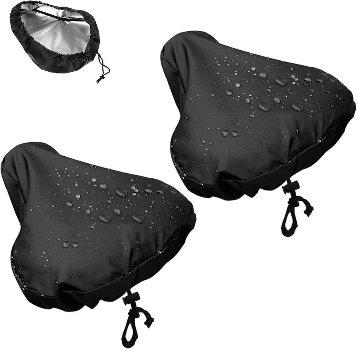 Zadeldekje voor fiets - Zwart - 24 x 27 cm - Waterdichte Polyester Fietszadelhoes - Universeel Voor Meeste Fietszadels