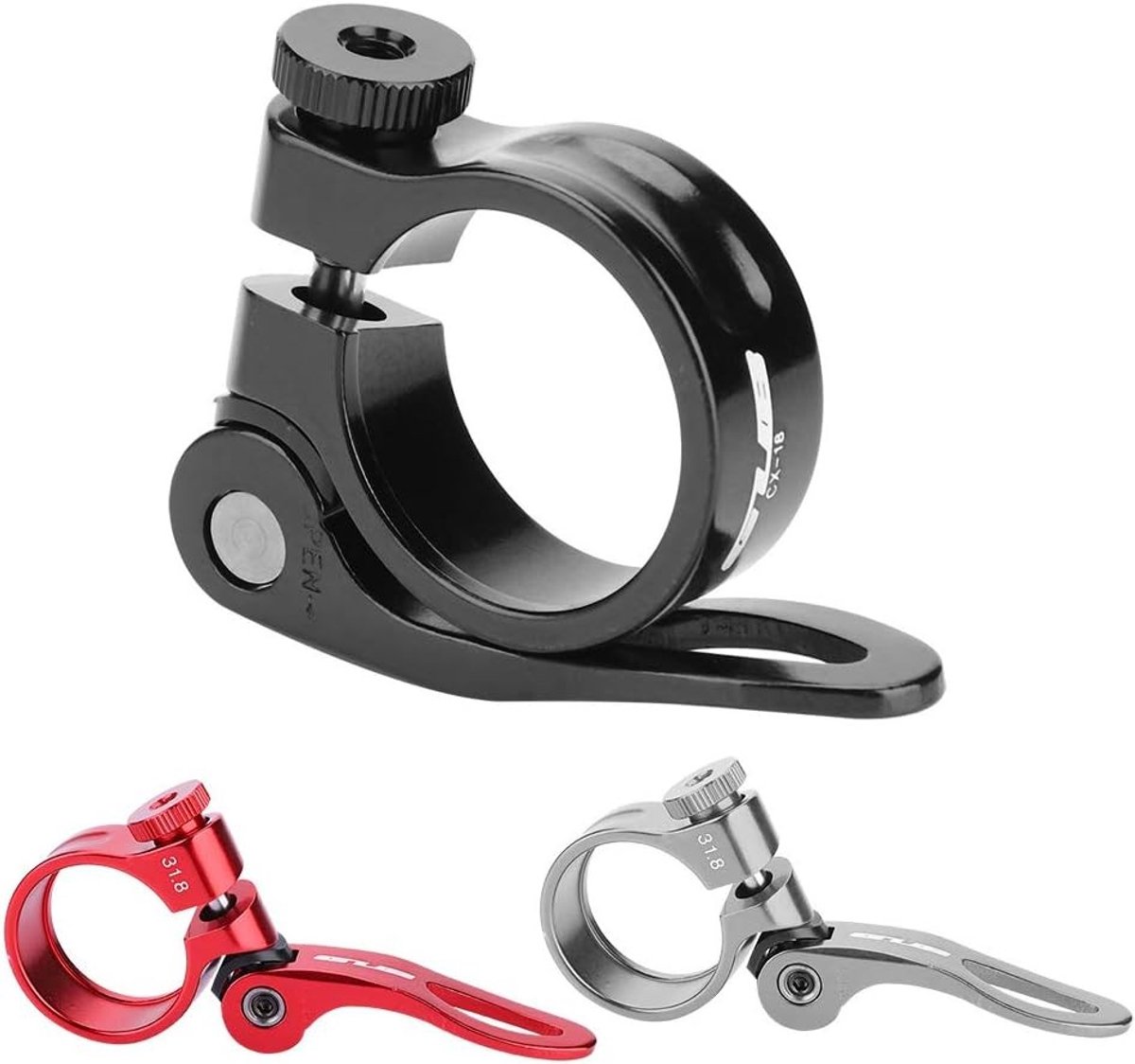 Carbon Zadelpen Klem voor Racefiets - Aluminium Quick Release Klem voor 31.8mm Buis - Lichtgewicht en Duurzaam in 3 Kleuren