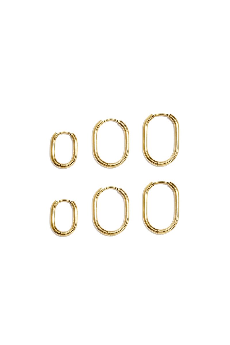 Vesper - Geometrische Oorbellen - Stainless Steel - - Goud