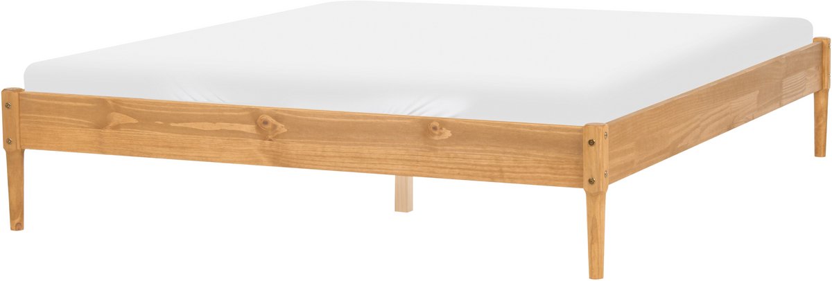 VEYRAC - Tweepersoonsbed - Lichtbruin - 160 x 200 cm - Grenenhout