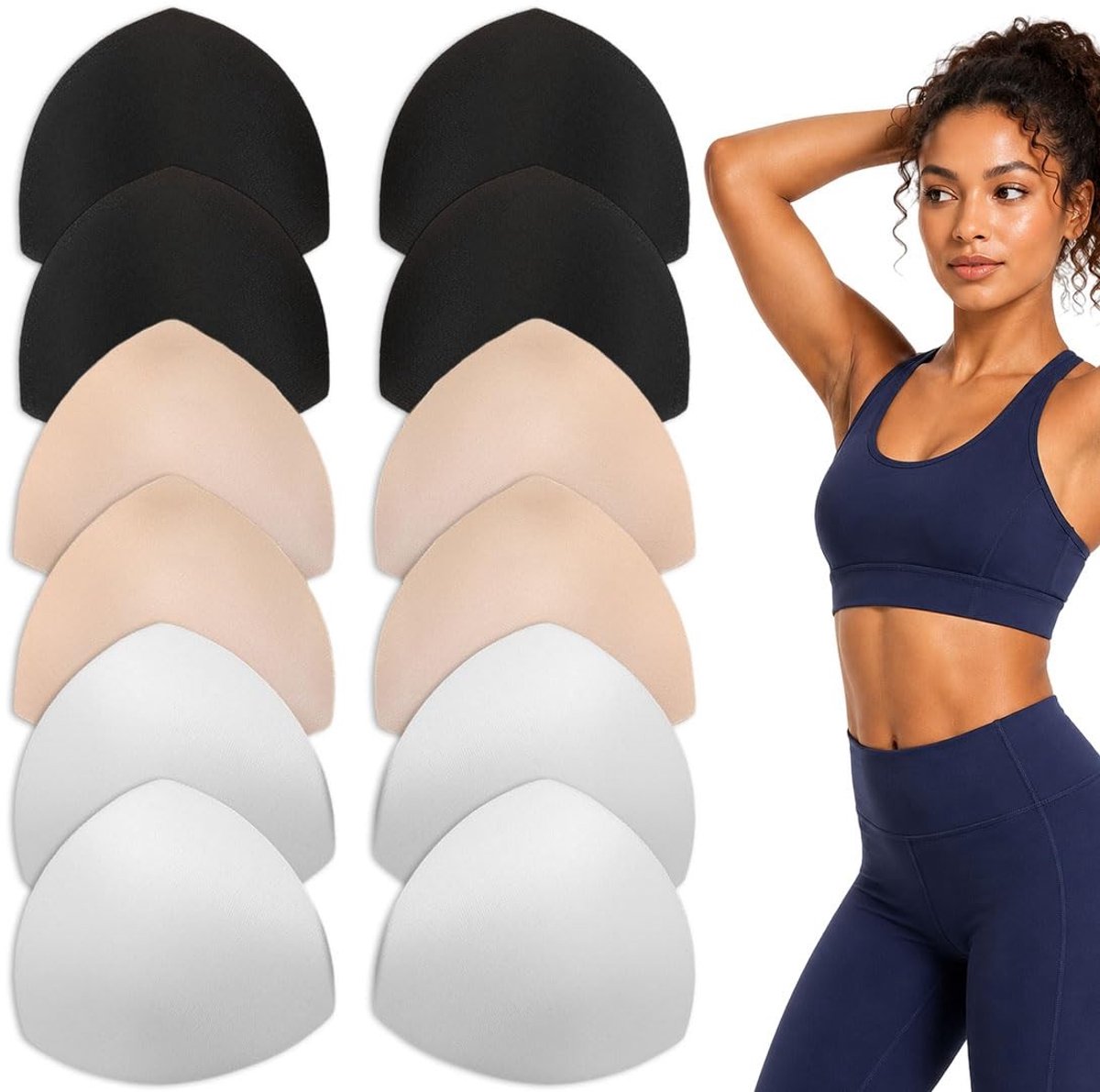 Solidchoice - 12 Stuks Uitneembare Beha-Pads in Drie Kleuren