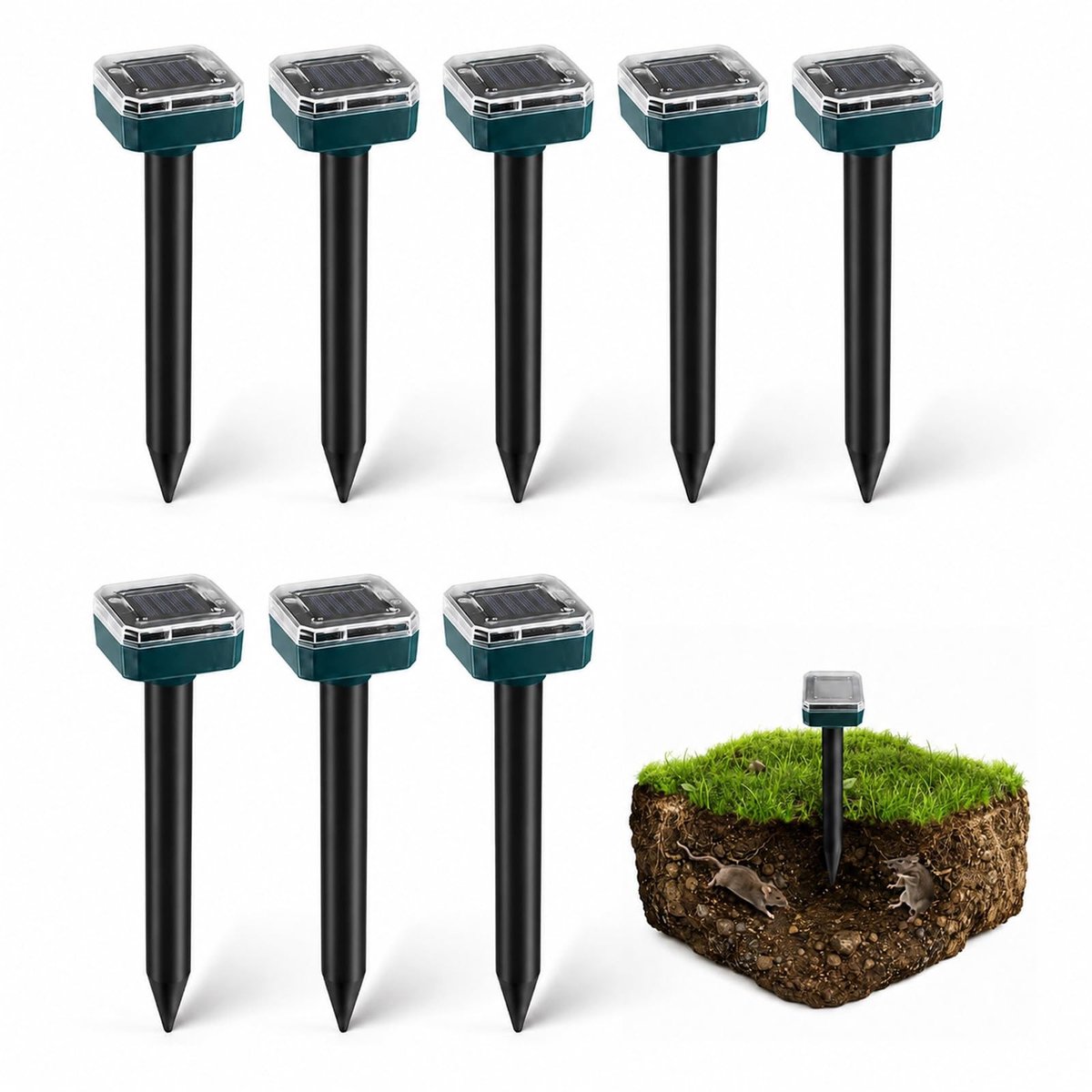 Solidchoice - Ultrasone Solar Mollenverjager (8 Stuks)