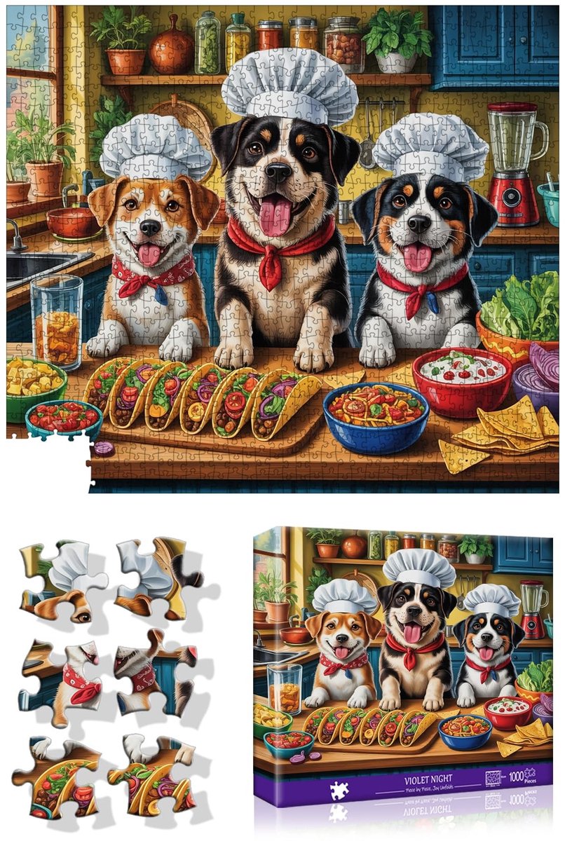 Solidchoice - Hond Puzzel met 1000 Stukjes 55x49cm