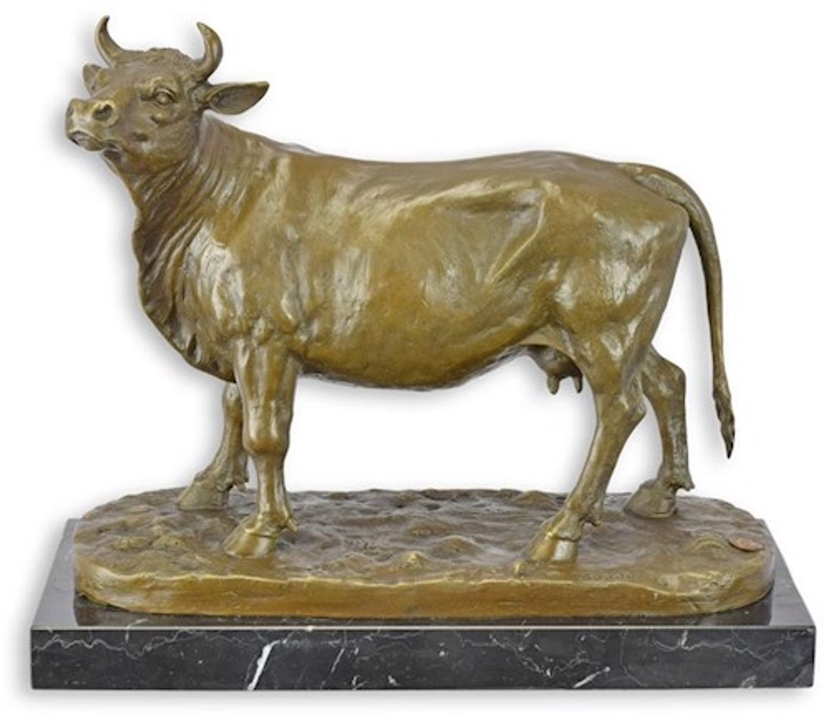 Bronzen beeld - Koe - sculptuur - 29,5 cm hoog