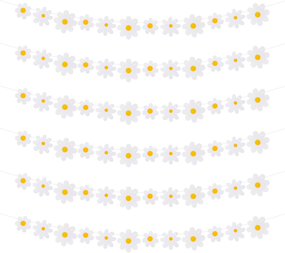 Solidchoice - Set van 6 Witte Madeliefjesslingers voor Decoratie