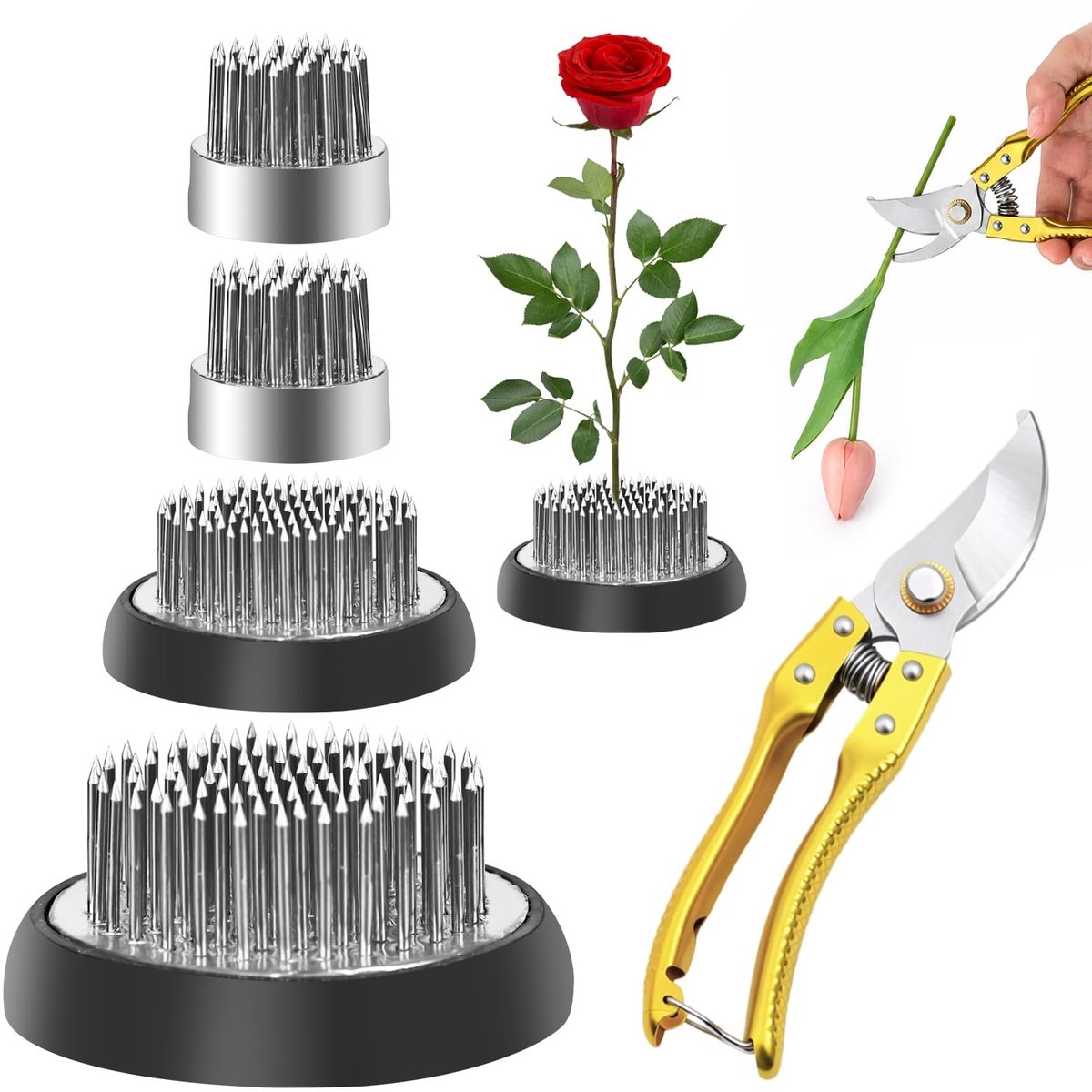 Solidchoice - Set van 4 Kenzan Steekigels voor Bloemen