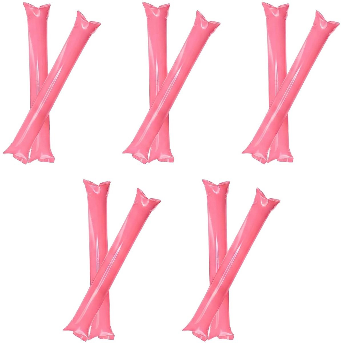 Solidchoice - Set van 10 Roze Opblaasbare Stokken van 60 x 10 cm voor Sportevenementen