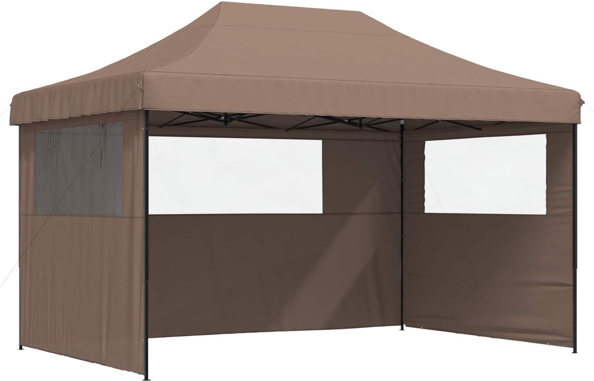 Solidchoice - Pop-up Partytent met 3 Zijpanelen Bruin