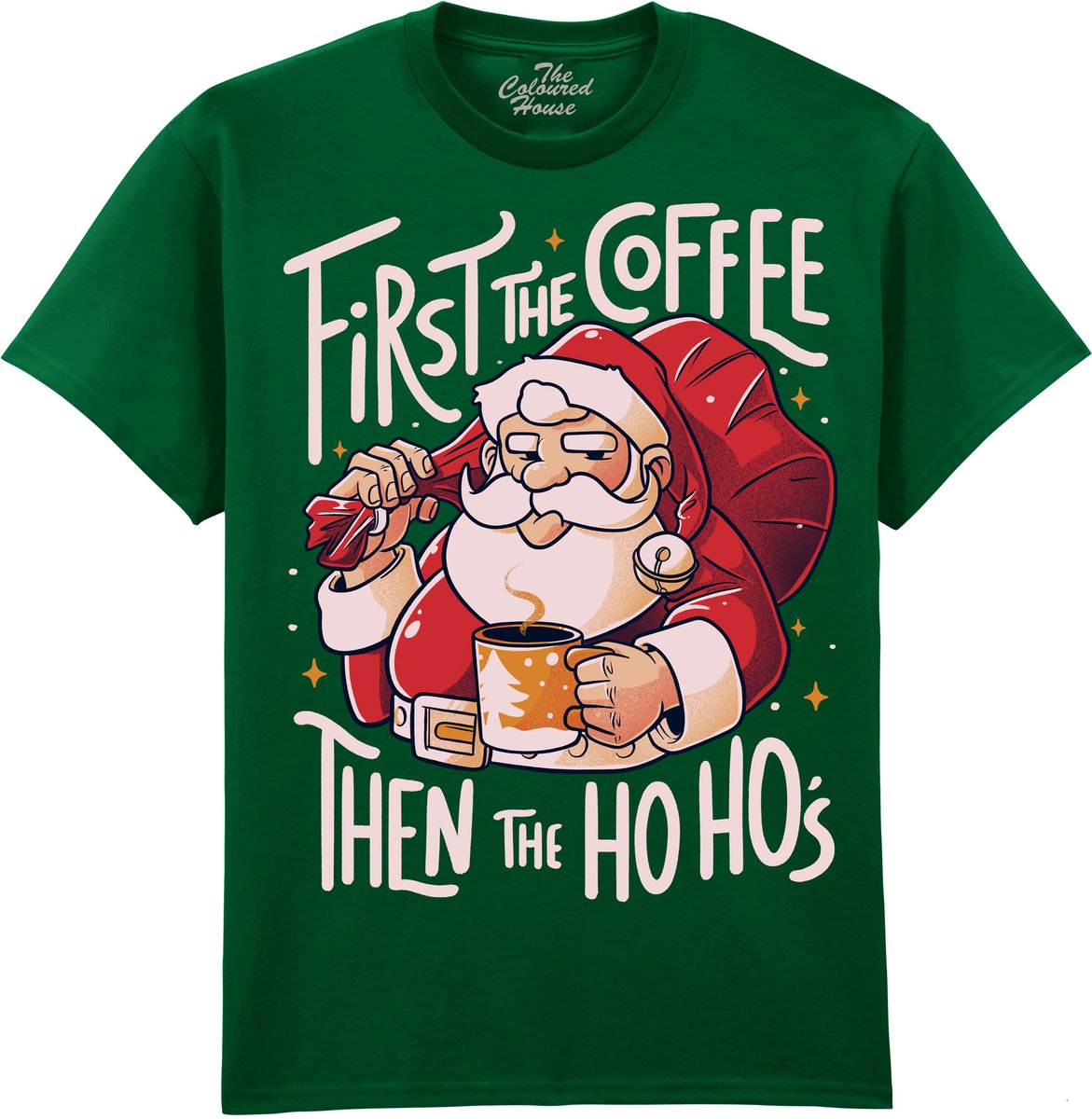 Kerstman First The Coffee The Coloured House T-shirt L