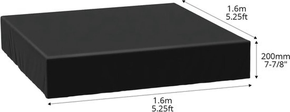 Zandkisthoes 420D Oxford, 160x160x20cm - Waterdichte beschermhoes voor zandbak, zwembad en tuinmeubelen