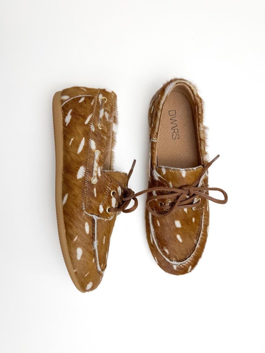 DWRS Latty Deer Hair On cognac damesmocassin