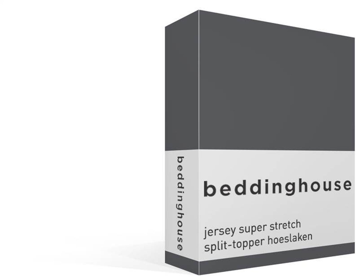 Beddinghouse katoen - Splittopper Hoeslaken - 160 x 200/220 cm Pocket depth: 25 cm Split: 85 cm - Grijs