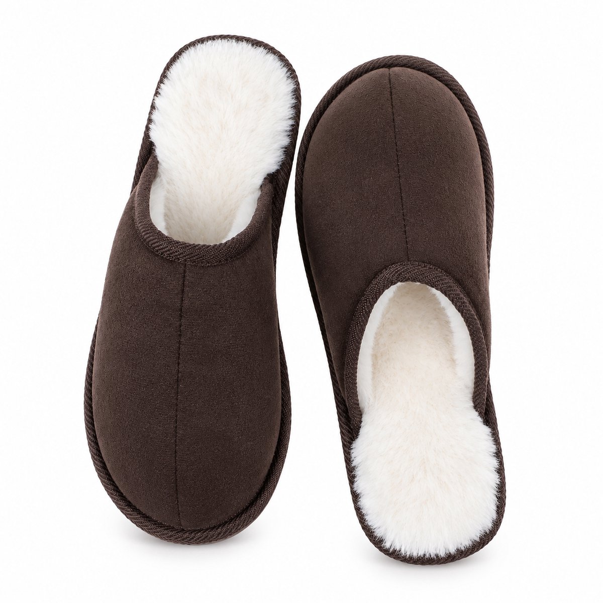 Puresolve Dames Pantoffels – Warme Gevoerde Sloffen – Zachte Winterpantoffels – Donker bruin – Maat 36/37