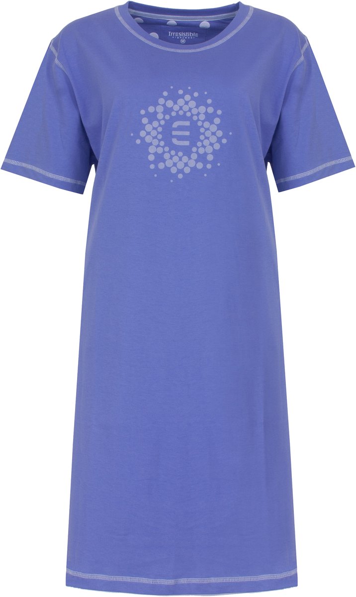 Irresistible Dames Nachthemd - Korte Mouwen - Blauw - Maat XXL