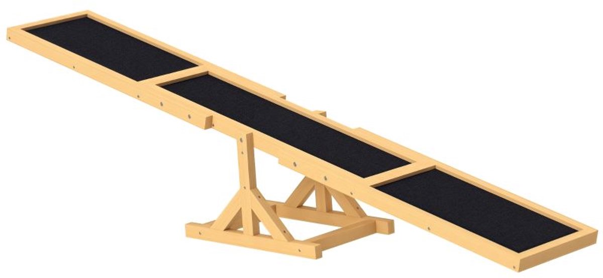 Hondentrainingswip 180×30×30cm houtkleur hout outdoor behendigheidstraining huisdierentraining stabiel en duurzaam eenvoudig te reinigen geschikt voor honden tot 30kg