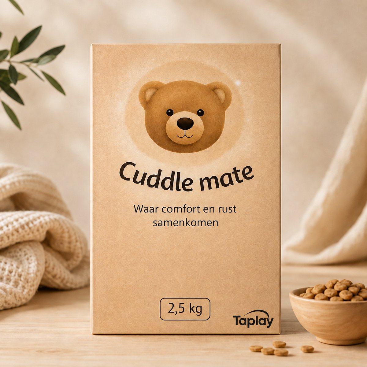 Cuddle Mate Verzwaringsknuffel | Verstelbaar Gewicht 1,5 / 2,0 / 2,5 kg | 50 cm | Verzwaarde Knuffel voor Volwassenen en Kinderen | Knuffelbeer | Anti Stress Knuffel | Handwasbaar
