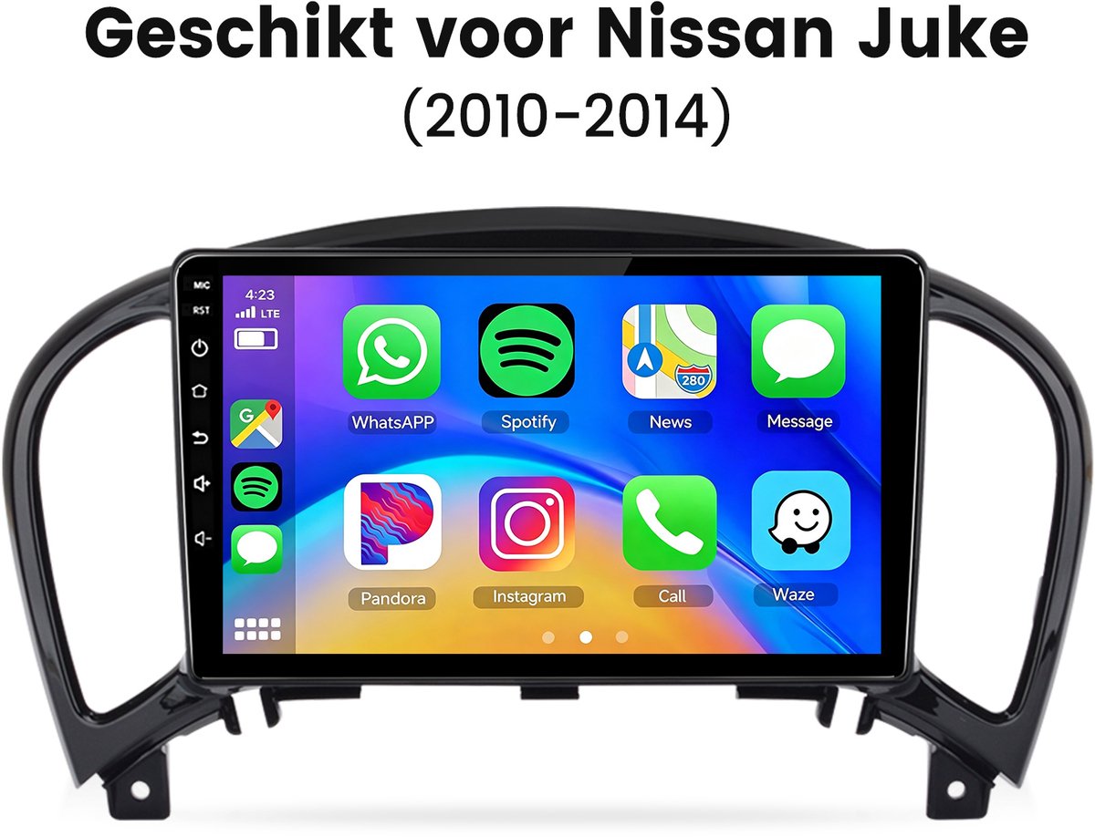 Cestovet LINUX Autoradio - Geschikt voor Nissan Juke J15 (2010-2018)- Draadloze CarPlay & Andriod Auto - WIFI, Bluetooth, RDS, FM, SWC - 9-inch Touchscreen