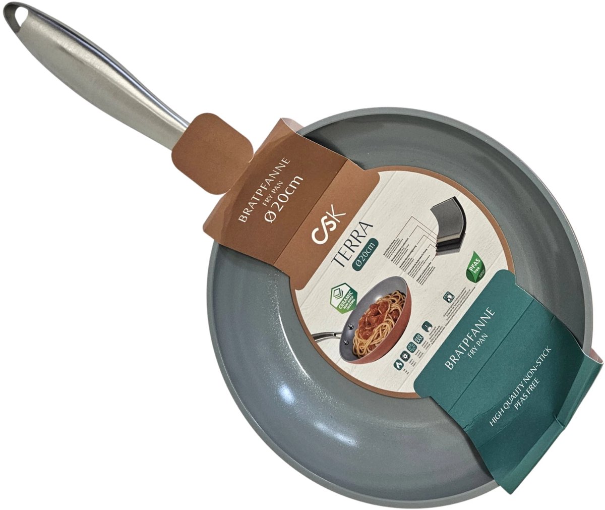 Koekenpan 20 cm keramisch PFAS-vrij – Terra Orange