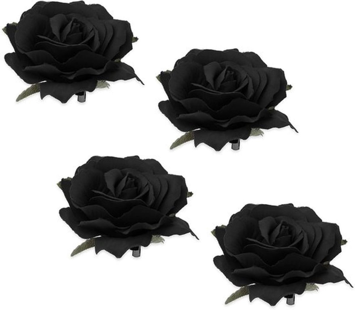 Haarclip Set van 4 - Rozenbloem Broches - Hoofddeksels - Haaraccessoires Bruiloft - Elegante Haarspelden - Materiaal: Doek - Haarspeld