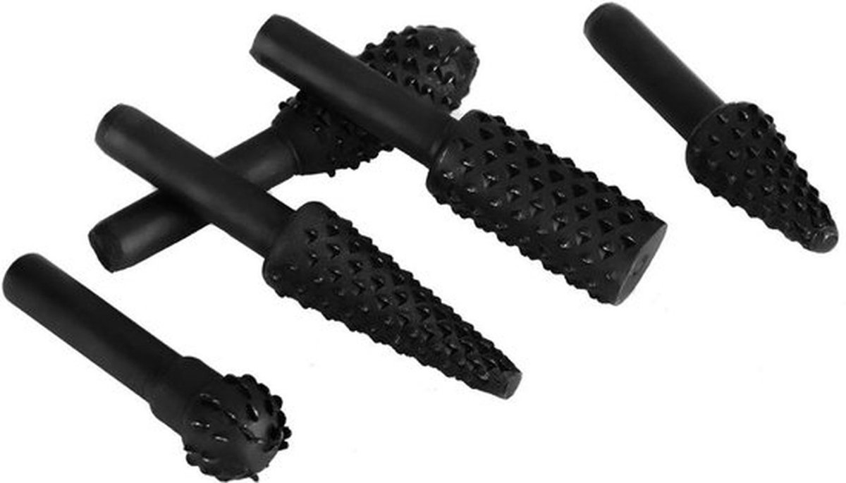Roterende Bestand Rasp Set - Koolstofstaal - Professionele Houtsnijwerk Tool - 5 Stuks - DIY Houtbewerking - 6mm Schacht
