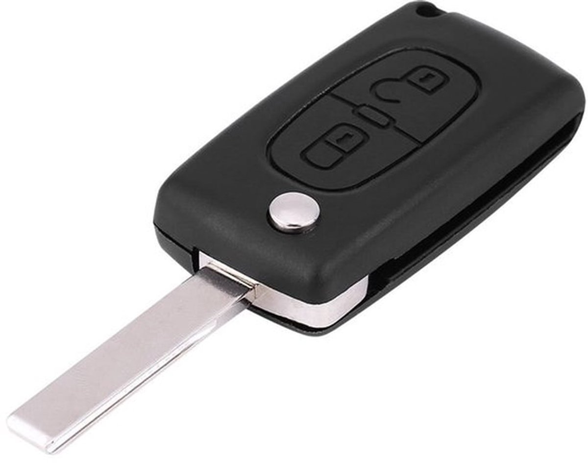 Klapsleutel 2-knops - Autosleutelhanger - Behuizing - Ongesneden blad - Compatibel met 207/307/308/407/807 - Autosleutel