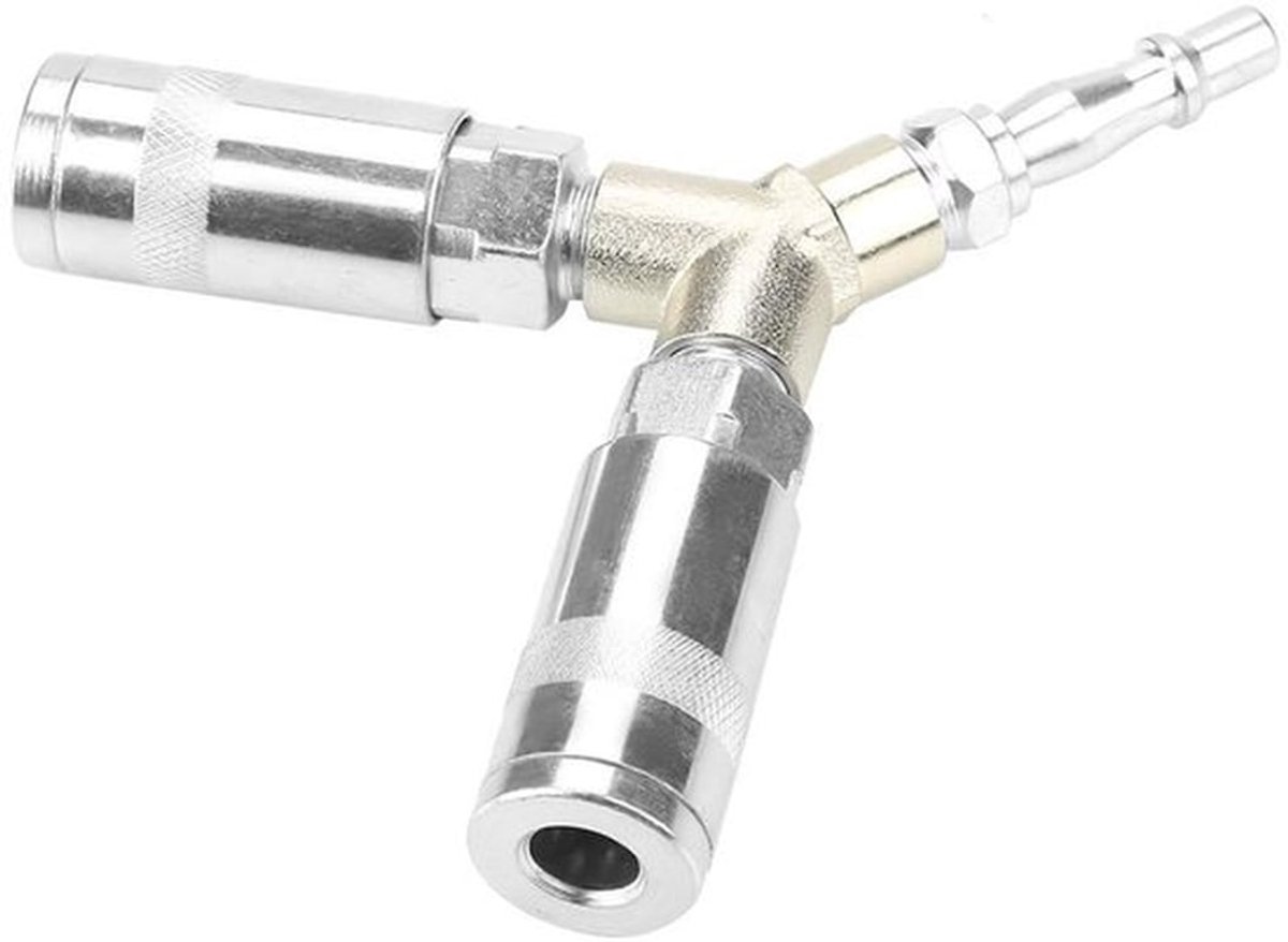 Y Stuk - 1/4" BSP - Snelle Aansluiting - Pneumatische Verbinding - Gegalvaniseerd Ijzer - Schokbestendig en Duurzaam - Pneumatische Connector