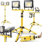 MASKO LED bouwlamp met statief 2x 50W - Werklamp IP65 6500K met afstandsbediening