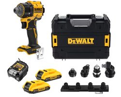 DeWALT DCD803D2T-QW 18V XR Brushless Multi-Head Accuboormachine – 73 Nm – 2x 2.0Ah Accu – 4 Verwisselbare Koppen – Lader – TSTAK Koffer
