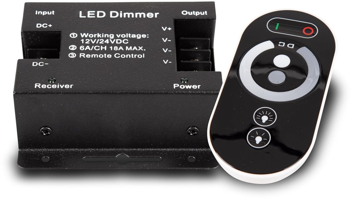 Draadloze LED Dimmer met Touch Afstandsbediening - Inclusief Geheugenfunctie - Voor LED-strips