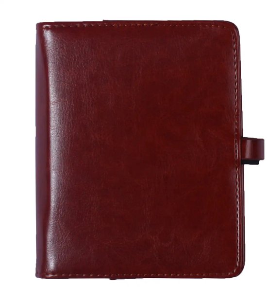 Bruine Kalpa pocket agenda met sluitclip.