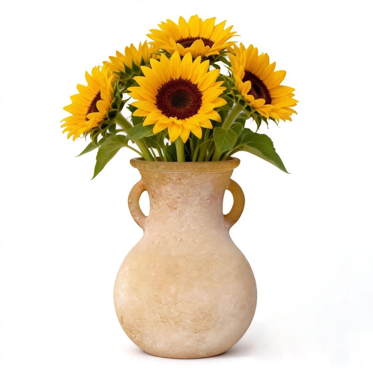 Solidchoice - Elegante Ampho Vaas Beige Bruin met Handgreep