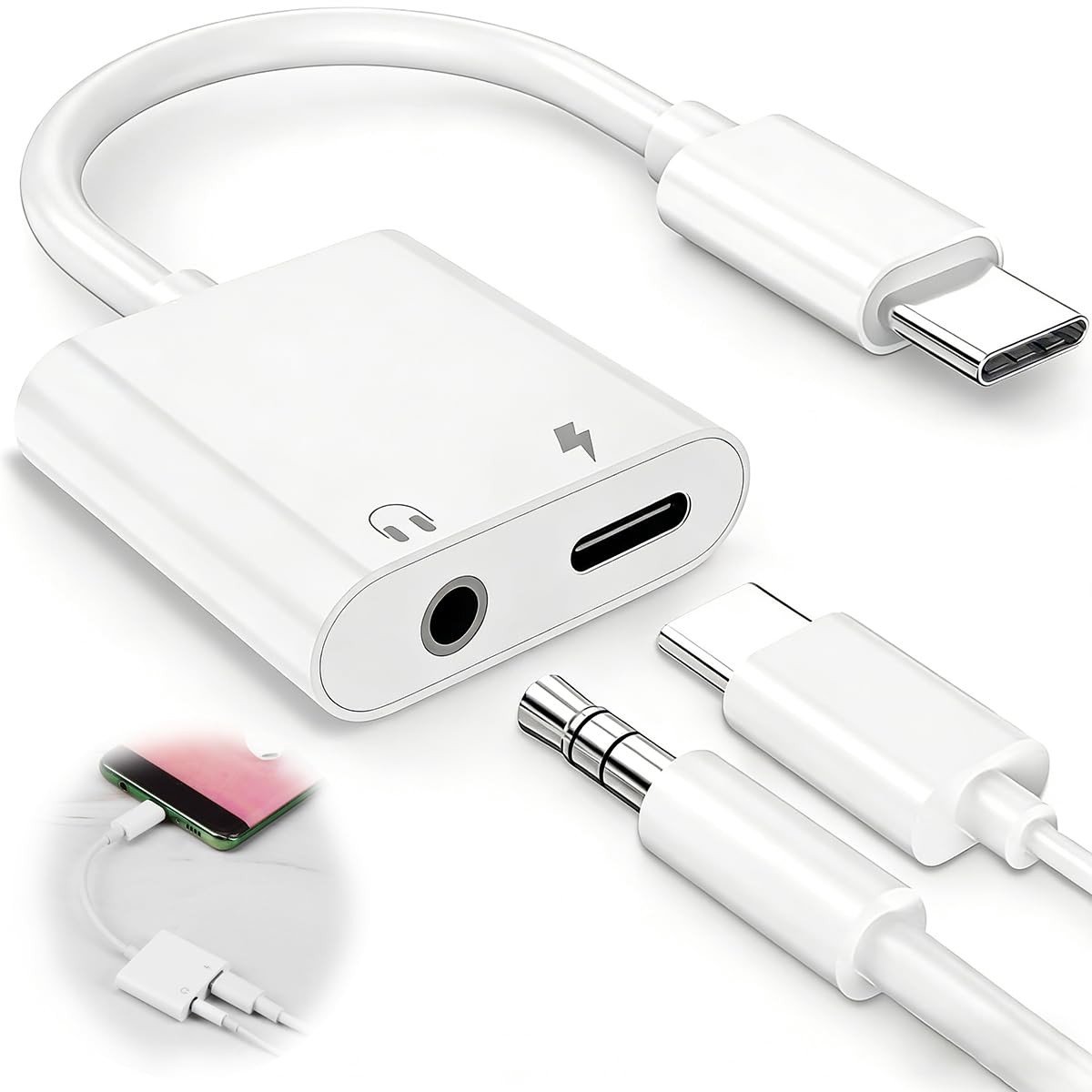 Solidchoice - 2-in-1 USB C naar Jack Adapter met Oplaadfunctie