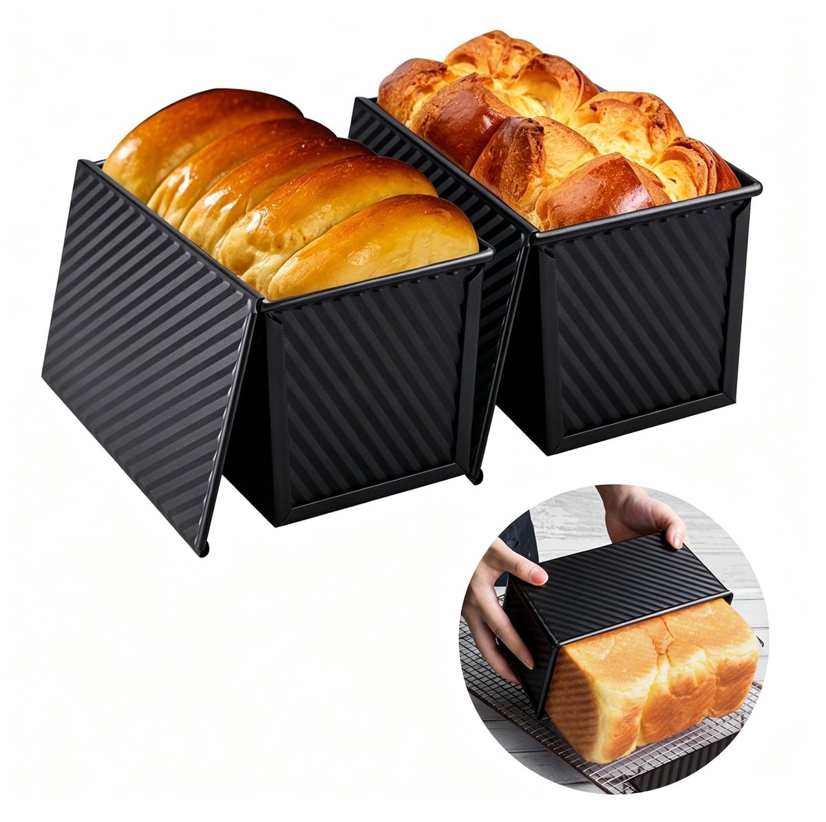 Solidchoice - Set van 2 Broodvormen met Deksel voor Bakken